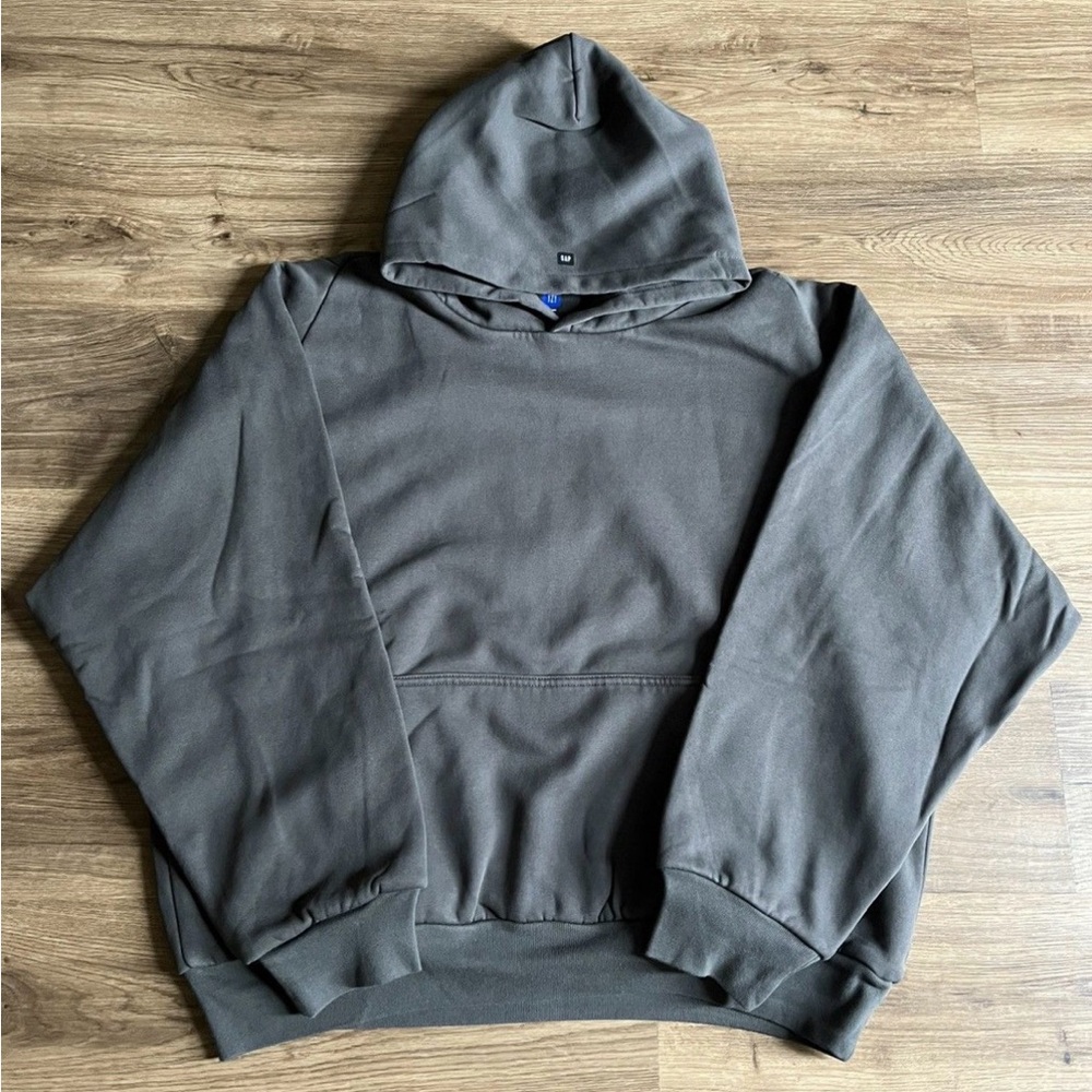 Yeezy gap shrunken logo hoodie